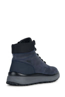 Geox Men's Navy Blue Granito Lace-Up Leather Boots | Derimod Geox Men's Navy Blue Granito Lace-Up Leather Boots | Derimod