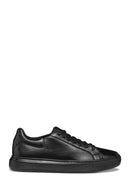 Geox Men's Black Deıven Lace-Up Leather Casual Sneakers | Derimod Geox Men's Black Deıven Lace-Up Leather Casual Sneakers | Derimod