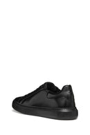 Geox Men's Black Deıven Lace-Up Leather Casual Sneakers | Derimod Geox Men's Black Deıven Lace-Up Leather Casual Sneakers | Derimod