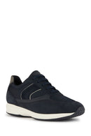 Geox Erkek Lacivert Happy Bağcıklı Süet Deri Sneaker | Derimod Geox Erkek Lacivert Happy Bağcıklı Süet Deri Sneaker | Derimod