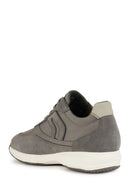 Geox Men's Gray Happy Lace-up Suede Leather Sneaker | Derimod Geox Men's Gray Happy Lace-up Suede Leather Sneaker | Derimod