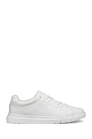 Geox Men's White Spherica Lace-up Leather Sneaker | Derimod Geox Men's White Spherica Lace-up Leather Sneaker | Derimod