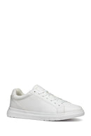 Geox Men's White Spherica Lace-up Leather Sneaker | Derimod Geox Men's White Spherica Lace-up Leather Sneaker | Derimod