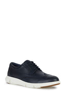 Geox Men's Navy Blue Adacter Leather Casual Shoes | Derimod Geox Men's Navy Blue Adacter Leather Casual Shoes | Derimod