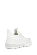 Geox Men White Lace-Up Thick Sole Fabric Sneaker | Derimod Geox Men White Lace-Up Thick Sole Fabric Sneaker | Derimod