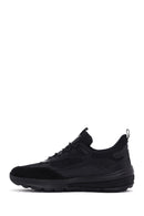 Geox Erkek Siyah Spherica Actif Bağcıklı Deri Sneaker | Derimod Geox Erkek Siyah Spherica Actif Bağcıklı Deri Sneaker | Derimod