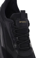 Geox Erkek Siyah Spherica Actif Bağcıklı Deri Sneaker | Derimod Geox Erkek Siyah Spherica Actif Bağcıklı Deri Sneaker | Derimod