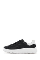 Geox Men's Black Spherica Lace-up Leather Sneaker | Derimod Geox Men's Black Spherica Lace-up Leather Sneaker | Derimod