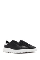Geox Men's Black Spherica Lace-up Leather Sneaker | Derimod Geox Men's Black Spherica Lace-up Leather Sneaker | Derimod