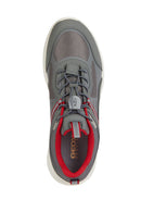 Geox Men's Gray Sanzio Lace-Up Leather Sneaker | Derimod Geox Men's Gray Sanzio Lace-Up Leather Sneaker | Derimod
