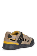 Geox Erkek Bej Sanzio Bağcıklı Süet Deri Sandalet | Derimod Geox Erkek Bej Sanzio Bağcıklı Süet Deri Sandalet | Derimod