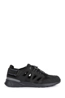 Geox Men's Black Sanzio Laced Suede Leather Sandals | Derimod Geox Men's Black Sanzio Laced Suede Leather Sandals | Derimod
