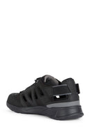 Geox Men's Black Sanzio Laced Suede Leather Sandals | Derimod Geox Men's Black Sanzio Laced Suede Leather Sandals | Derimod