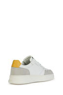 Geox Men's White Leather Sneakers | Derimod Geox Men's White Leather Sneakers | Derimod