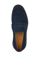 Geox Men's Navy Blue Spherica Ec10 Suede Leather Casual Loafer | Derimod Geox Men's Navy Blue Spherica Ec10 Suede Leather Casual Loafer | Derimod