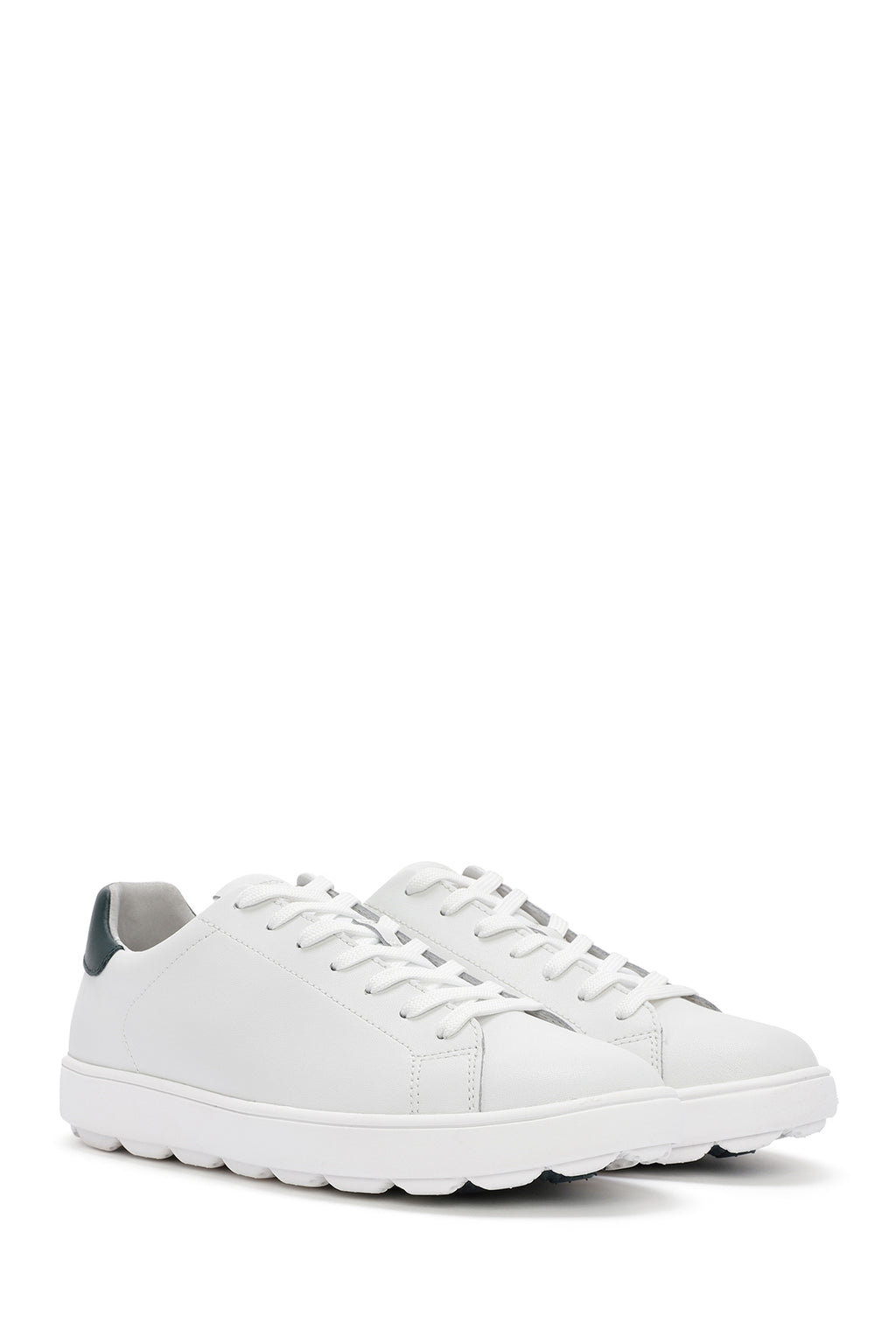 Geox Erkek Beyaz Spherica Ecub Bağcıklı Deri Sneaker