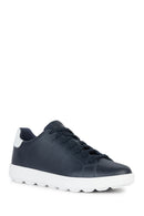 Geox Men's Navy Blue Spherica Ecub-1 Lace-up Leather Sneaker | Derimod Geox Men's Navy Blue Spherica Ecub-1 Lace-up Leather Sneaker | Derimod