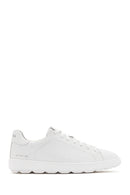 Geox Men's White Spherica Ecub Lace-Up Leather Sneaker | Derimod Geox Men's White Spherica Ecub Lace-Up Leather Sneaker | Derimod