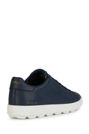 Geox Men's Navy Blue Spherica Ecub-1 Lace-Up Leather Sneaker | Derimod Geox Men's Navy Blue Spherica Ecub-1 Lace-Up Leather Sneaker | Derimod