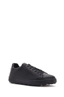 Geox Erkek Siyah Spherica Bağcıklı Deri Sneaker | Derimod Geox Erkek Siyah Spherica Bağcıklı Deri Sneaker | Derimod