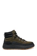 Geox Men Khaki A Granito + Grip B Abx D - Sue Lace Leather Outdoor Boot | Derimod Geox Men Khaki A Granito + Grip B Abx D - Sue Lace Leather Outdoor Boot | Derimod