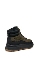 Geox Men Khaki A Granito + Grip B Abx D - Sue Lace Leather Outdoor Boot | Derimod Geox Men Khaki A Granito + Grip B Abx D - Sue Lace Leather Outdoor Boot | Derimod