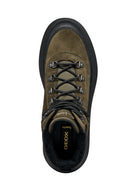 Geox Men Khaki A Granito + Grip B Abx D - Sue Lace Leather Outdoor Boot | Derimod Geox Men Khaki A Granito + Grip B Abx D - Sue Lace Leather Outdoor Boot | Derimod