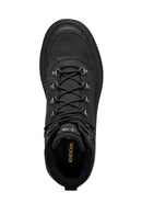 Geox Men Black U Granito + Grip B Abx D - Oil Laced Leather Outdoor Boot | Derimod Geox Men Black U Granito + Grip B Abx D - Oil Laced Leather Outdoor Boot | Derimod
