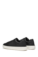 Geox Men's Black Zackerty Lace-Up Leather Sneakers | Derimod Geox Men's Black Zackerty Lace-Up Leather Sneakers | Derimod