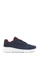 Geox Men Navy Blue Thick-Soled Lace-Up Fabric Sneaker | Derimod Geox Men Navy Blue Thick-Soled Lace-Up Fabric Sneaker | Derimod