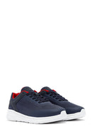 Geox Men Navy Blue Thick-Soled Lace-Up Fabric Sneaker | Derimod Geox Men Navy Blue Thick-Soled Lace-Up Fabric Sneaker | Derimod