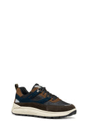 Geox Men Brown U Spherica 4X4 B Abx C - Suede Lace-Up Thick-Soled Fabric Sneaker | Derimod Geox Men Brown U Spherica 4X4 B Abx C - Suede Lace-Up Thick-Soled Fabric Sneaker | Derimod