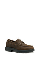 Geox Men Brown U Spherica Ec7 B - Pull Up Lea Lace-Up Suede Leather Casual Shoe | Derimod Geox Men Brown U Spherica Ec7 B - Pull Up Lea Lace-Up Suede Leather Casual Shoe | Derimod