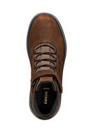 Geox Men Brown U Granito + Grip B Abx C - Oil Laced Leather Outdoor Boot | Derimod Geox Men Brown U Granito + Grip B Abx C - Oil Laced Leather Outdoor Boot | Derimod