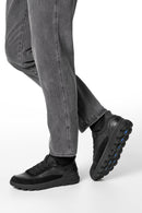 Geox Men Black U Spherica Plus A - Nappa+Suede Lace-Up Thick-Soled Suede Sneaker | Derimod Geox Men Black U Spherica Plus A - Nappa+Suede Lace-Up Thick-Soled Suede Sneaker | Derimod