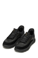 Geox Men Black U Spherica Plus A - Nappa+Suede Lace-Up Thick-Soled Suede Sneaker | Derimod Geox Men Black U Spherica Plus A - Nappa+Suede Lace-Up Thick-Soled Suede Sneaker | Derimod