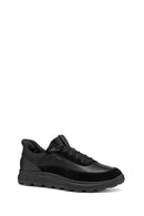 Geox Men Black U Spherica Plus A - Nappa+Suede Lace-Up Thick-Soled Suede Sneaker | Derimod Geox Men Black U Spherica Plus A - Nappa+Suede Lace-Up Thick-Soled Suede Sneaker | Derimod