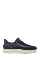 Geox Men Navy U Spherica Plus A - Nappa+Suede Lace-Up Thick-Soled Suede Sneaker | Derimod Geox Men Navy U Spherica Plus A - Nappa+Suede Lace-Up Thick-Soled Suede Sneaker | Derimod