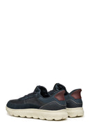 Geox Men Navy U Spherica Plus A - Nappa+Suede Lace-Up Thick-Soled Suede Sneaker | Derimod Geox Men Navy U Spherica Plus A - Nappa+Suede Lace-Up Thick-Soled Suede Sneaker | Derimod