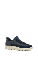 Geox Men Navy U Spherica Plus A - Nappa+Suede Lace-Up Thick-Soled Suede Sneaker | Derimod Geox Men Navy U Spherica Plus A - Nappa+Suede Lace-Up Thick-Soled Suede Sneaker | Derimod