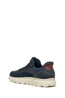Geox Men Navy U Spherica Plus A - Nappa+Suede Lace-Up Thick-Soled Suede Sneaker | Derimod Geox Men Navy U Spherica Plus A - Nappa+Suede Lace-Up Thick-Soled Suede Sneaker | Derimod