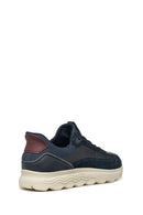 Geox Men Navy U Spherica Plus A - Nappa+Suede Lace-Up Thick-Soled Suede Sneaker | Derimod Geox Men Navy U Spherica Plus A - Nappa+Suede Lace-Up Thick-Soled Suede Sneaker | Derimod
