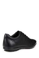 Geox Men's Black Symbol Lace-Up Leather Casual Shoes | Derimod Geox Men's Black Symbol Lace-Up Leather Casual Shoes | Derimod