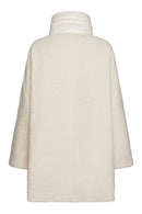 Geox Women's Cream Calithe Oversize Teddy Coat | Derimod Geox Women's Cream Calithe Oversize Teddy Coat | Derimod