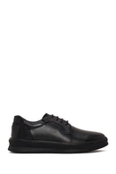 Erkek Siyah Bağcıklı Deri Sneaker | Derimod Erkek Siyah Bağcıklı Deri Sneaker | Derimod
