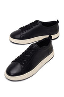Erkek Siyah Bağcıklı Kalın Tabanlı Deri Sneaker | Derimod Erkek Siyah Bağcıklı Kalın Tabanlı Deri Sneaker | Derimod