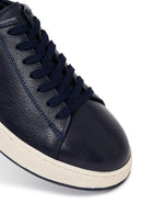 Erkek Lacivert Bağcıklı Kalın Tabanlı Deri Sneaker | Derimod Erkek Lacivert Bağcıklı Kalın Tabanlı Deri Sneaker | Derimod