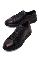 Derimod Fly Erkek Siyah Bağcıklı Kalın Tabanlı Deri Sneaker | Derimod Derimod Fly Erkek Siyah Bağcıklı Kalın Tabanlı Deri Sneaker | Derimod