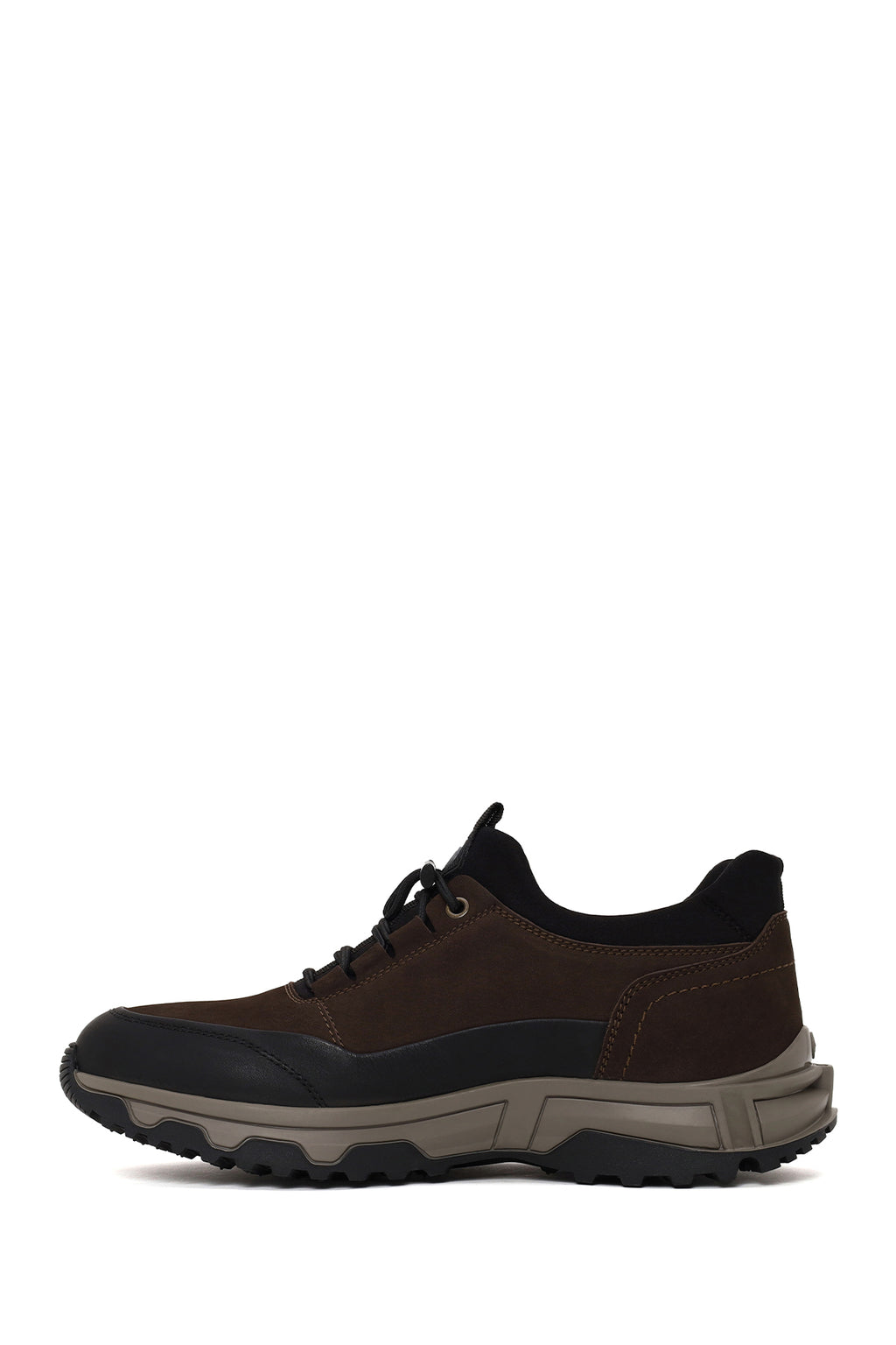 Derimod Fly Erkek Kahverengi Bağcıklı Kalın Tabanlı Nubuk Deri Casual Sneaker