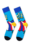 Happy Socks Erkek Çok Renkli Süper Baba Temalı Pamuklu 3’lü Çorap Seti | Derimod Happy Socks Erkek Çok Renkli Süper Baba Temalı Pamuklu 3’lü Çorap Seti | Derimod